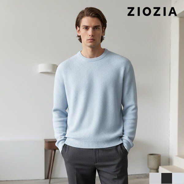 [지오지아] 코튼 혼방 소프트 터치 라운드 니트 (ABD1ER1104)