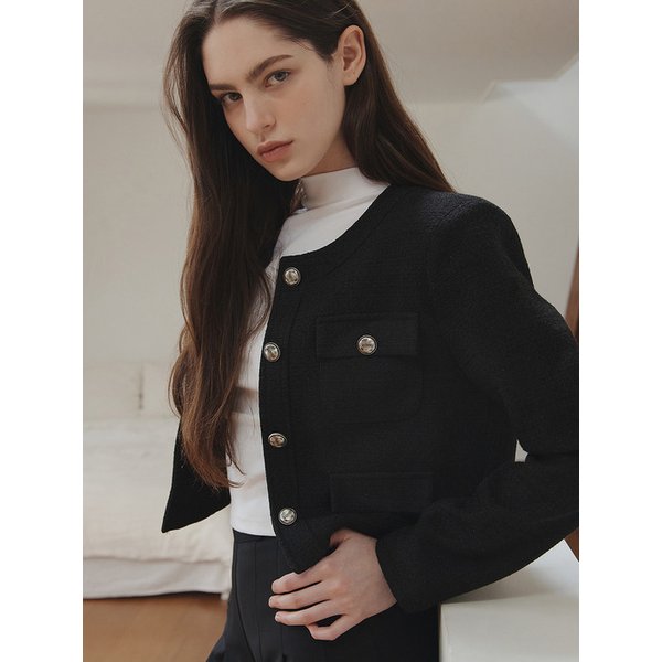 26SS 러버 포켓 트위드 자켓, 블랙(3color)