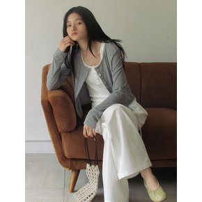 WASHING COTTON BELTED PANTS (sand ivory)