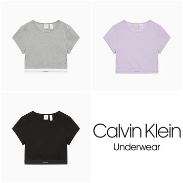 Calvin Klein Underwear 25SS 코튼 스트레치 립 리브드 크롭티 3종 택1(QS7349-P7A/UB1/QX6)