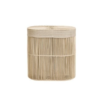  스트링 코튼 2단 런드리바스켓_아이보리