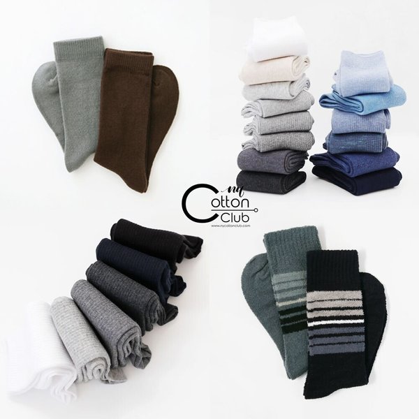 [NY 코튼클럽] 가을 겨울 남자 도톰한 무지 골지 수면 긴 장목 양말