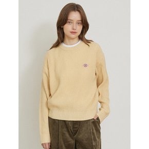 BASIC CREW NECK KNIT [CREAM]