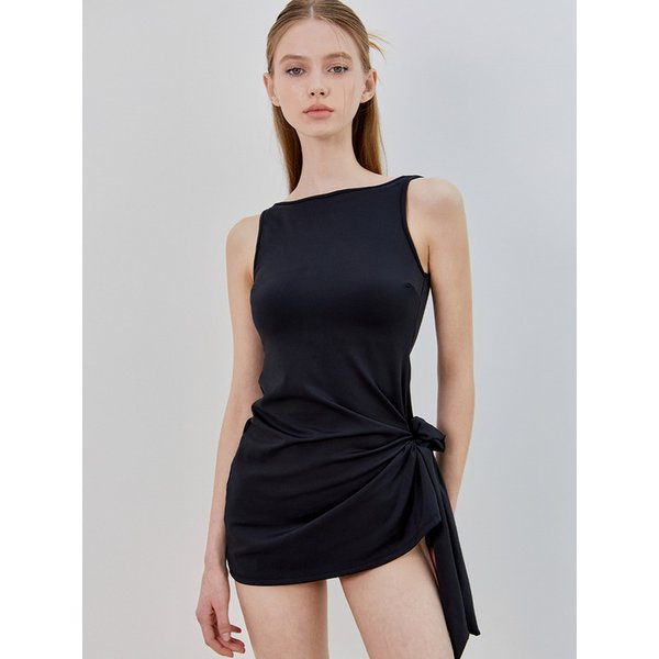 레베카 사이드슬릿 리본 비키니 - Black