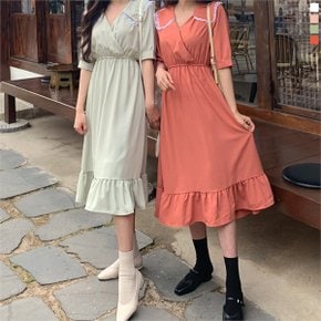 여성용 러블리 빅카라 레이스 롱 원피스_P062794483