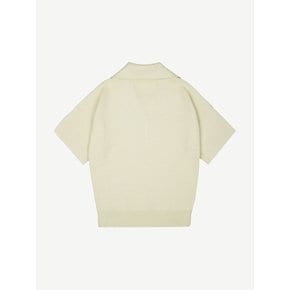 V COLLAR HALF KNIT - LEMON