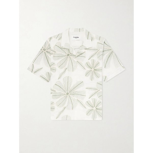 코리더 캠프 칼라 플로럴 아플리케 포플린 셔츠 46376663163008705