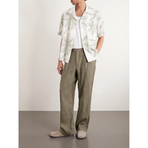 코리더 캠프 칼라 플로럴 아플리케 포플린 셔츠 46376663163008705