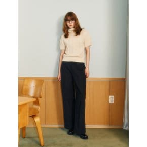 Belted wide pants (Black)