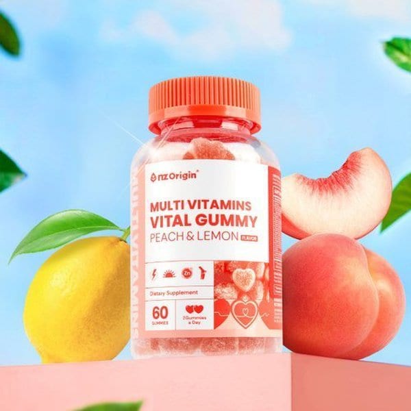 [공식][3+2] 복숭아&레몬맛/멀티비타민 바이탈 구미 60구미 (총 5개월분)