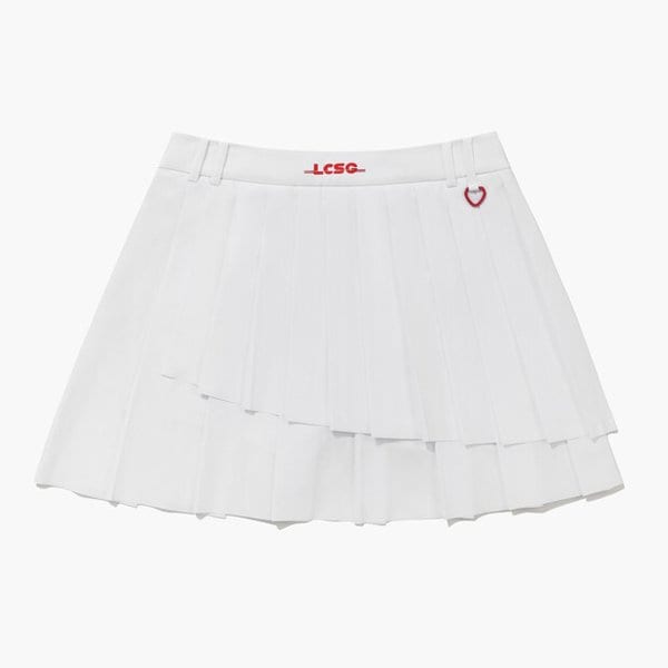 [여주점] 여성 언발란스 잔플리츠 스커트 GQ222LSK41  WHTE