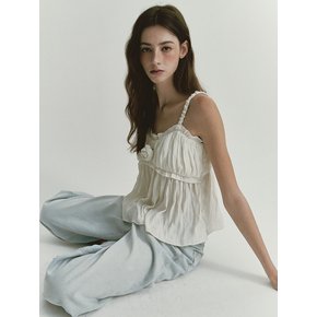 ROMANTIC FRILL SLEEVELESS BLOUSE (IVORY)