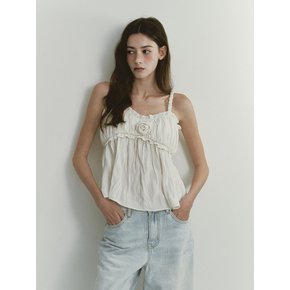 ROMANTIC FRILL SLEEVELESS BLOUSE (IVORY)