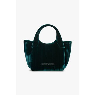 엠포리오아르마니 여성 메탈 로고 벨루어 토트백 A524332520001