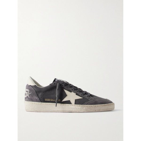 볼 스타 디스트레스드 스웨이드 트리밍 가죽 스니커즈 46376663162998676