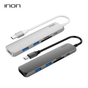 USB 3.0 C타입 6in1 멀티허브 HDMI SD 카드리더 IN-UH610C