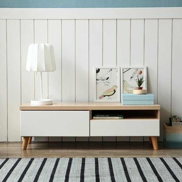 아르메 레스트 1200 2단 거실장 속깊은 대형 수납장 화장대 ) (수도권무배)