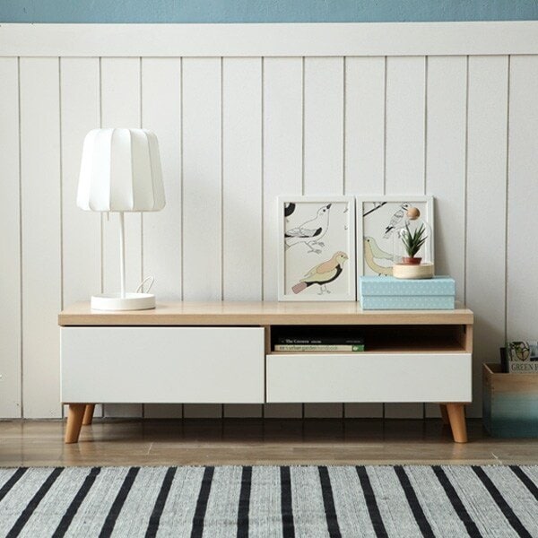 아르메 레스트 1200 2단 거실장 속깊은 대형 수납장 화장대 ) (수도권무배)