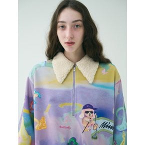 MUSH FOREST DTP COLLAR ZIP UP TOP/PURPLE