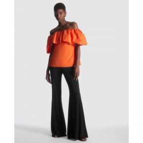 4500396 COS Voluminous Off-The-Shoulder Top - Orange Bright