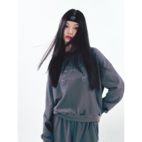 Point Ribbon Sweatshirt Charcoal