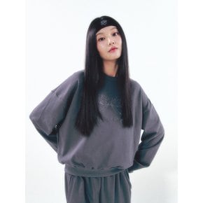 Point Ribbon Sweatshirt Charcoal