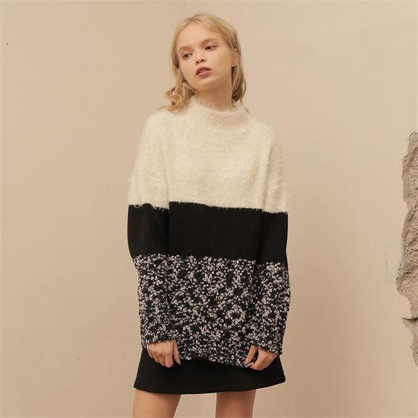 [와드로브] [WARDROBE] COMBINATION TURTLENECK KNIT_IVORY(1)