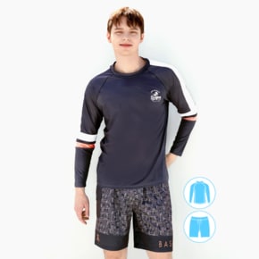 남성인 나그랑 루즈핏 래쉬가드 비치반바지 세트 BEM-V919G+BEM-V920G