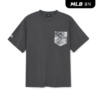 MLB [코리아공식] 빈티지 모노그램 반팔 티셔츠 NY (D.Grey)