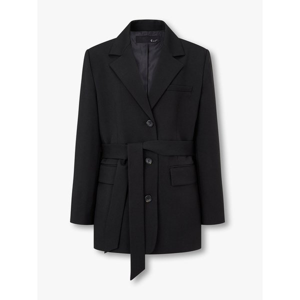 노치트 라펠 벨티드 싱글 자켓 _블랙 7255310102