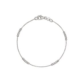 SILVER 미니 볼 체인 화이트 팔찌 S-FANB032W