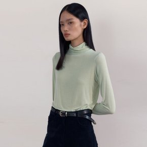 Soft Slim Turtle-neck Top (Green Mint)