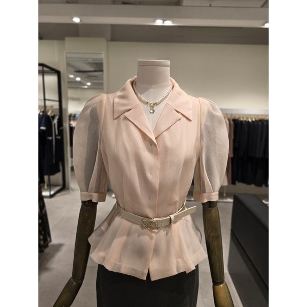 [파주점] 퍼프 오픈 칼라 크롭 블라우스 JS5B0BL261