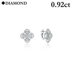 14K 튜더로즈 다이아몬드 더블레이어 귀걸이 LEF24014D