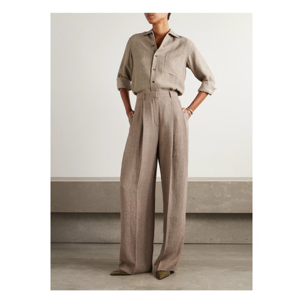 커트 플리츠 리넨 와이드 팬츠 46376663162891050