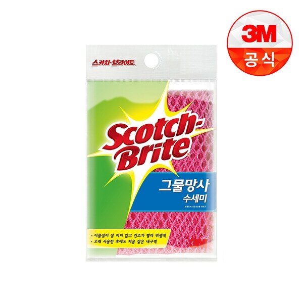 [3M]그물망사 수세미 1입(일반세척용)!