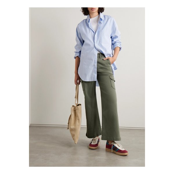 칼리 하이라이즈 코튼 혼방 와이드 카고 팬츠 그린 1647597324901003