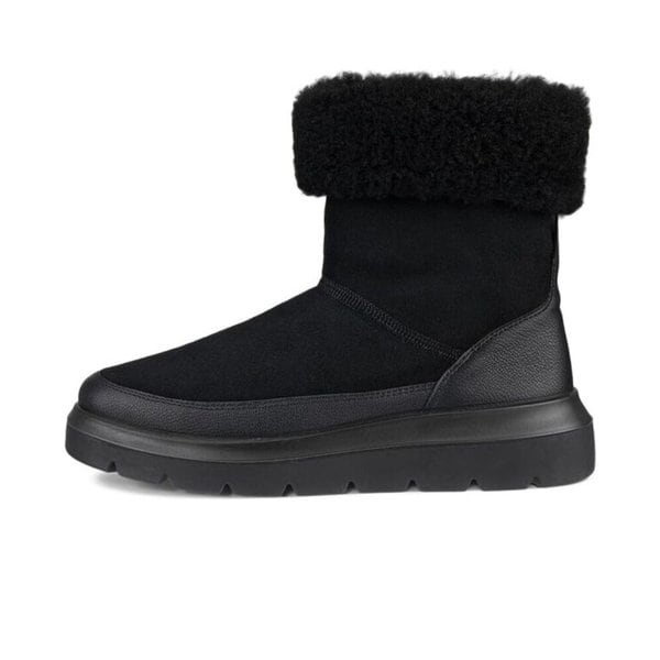 [여주점] 여성 누벨 4CM 미드컷 스웨이드 발 편한 겨울 털부츠(퍼부츠) 블랙, 브라운 216263