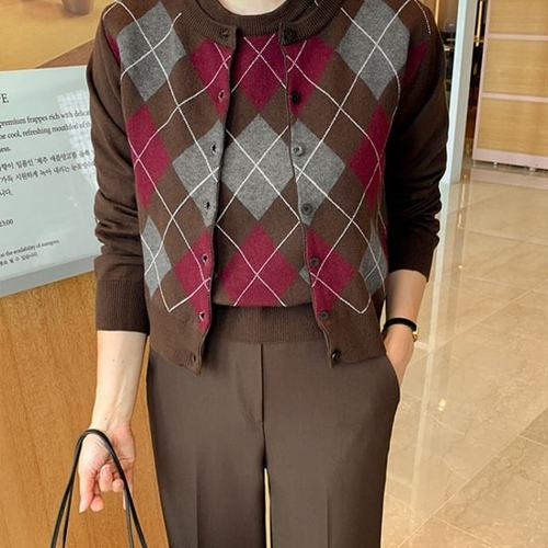 코코블랙 / 아가일 가디건
