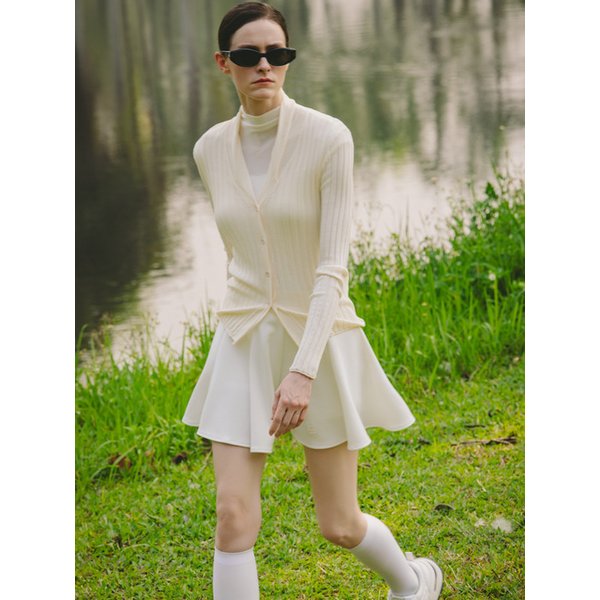 Summer Slim Rib Cardigan (light beige)