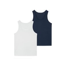 남 메쉬 런닝 2매(WHITE / NAVY)