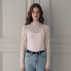 FLOWER LACE LAYERED T-SHIRT WHITE