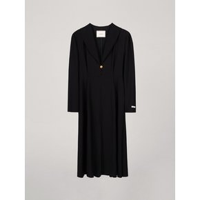 SHAWL COLLAR LONG DRESS_BLACK