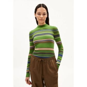 이스퀘어 4993295 ARMEDANGELS ALAANIA NEW STRIPES - Jumper ivy green cinnamon dust