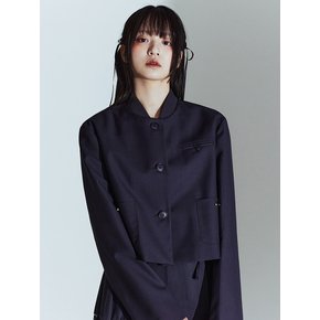 CORSAGE JACKET IN DARK GREY (크롭 블레이저)