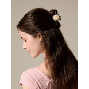 White Rose Ribbon Hair Claw