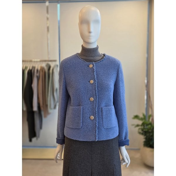 [여주점] [더 아이잗] 여성 알파카 블렌드 부클레 라운드넥 재킷(IRAA0JK018)