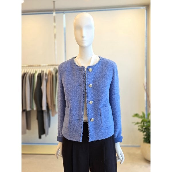 [여주점] [더 아이잗] 여성 알파카 블렌드 부클레 라운드넥 재킷(IRAA0JK018)