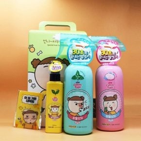 마루는강쥐 에디션 온더바디 발을씻자 풋케어 기획세트 풋미스트 100mL+풋샴푸 385mL+385mL+포토카드