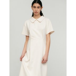 Collar Tuck Dress-lightbeige